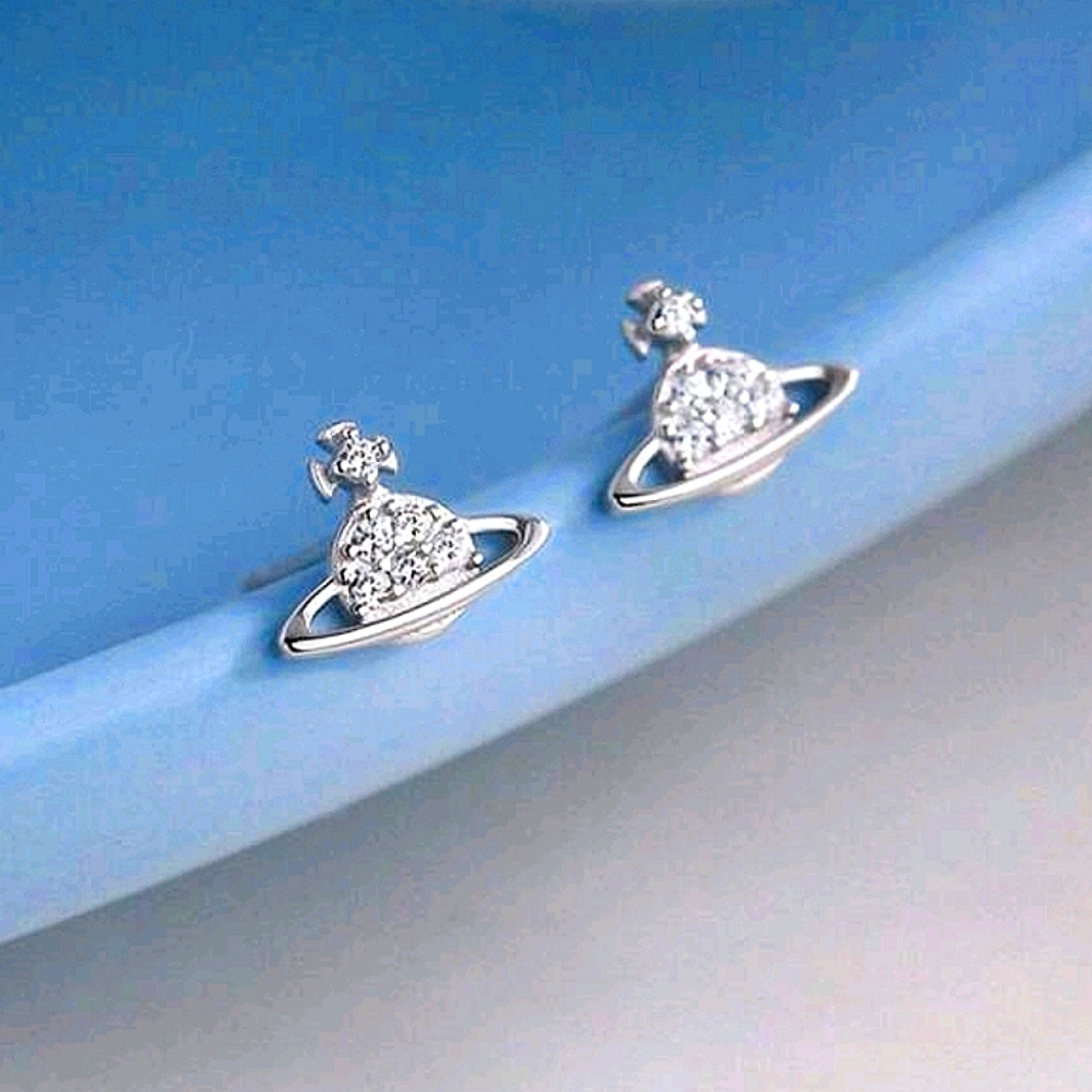 Stylized Royal Saturn Earrings NWT